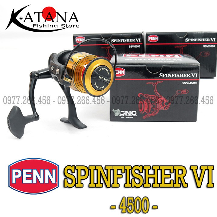 Máy Câu Cá PENN SPINFISHER VI 4500 - 5500 - 6500 - Bạo Lực, Chống Nước IPX5