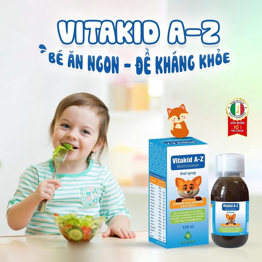 Vitamin tổng hợp Vitakid A-Z Multivitamin Bổ sung các vitamin và khoáng chất Giúp bồi bổ sức khỏe tăng cường thể lực