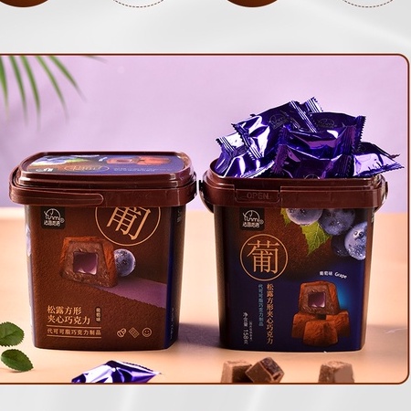 Xô socola đen nhân trái cây Truffle Fasi Miyu 158g