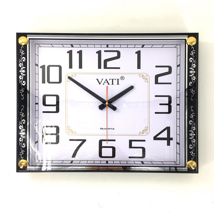 đồng hồ treo tường lớn 60x46cm Vati F56 ( đen)