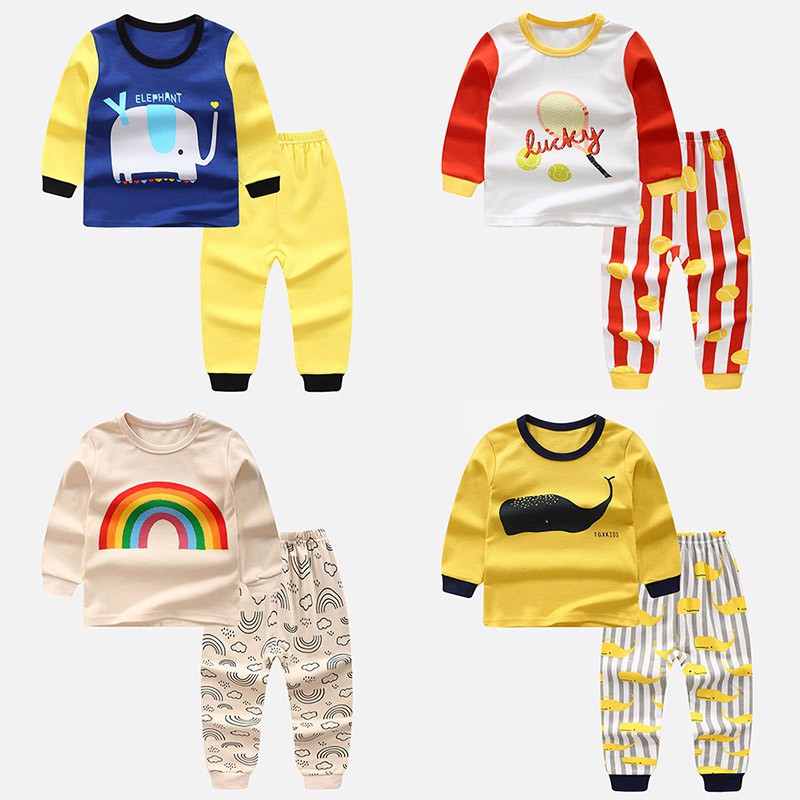 Set đồ ngủ dài in họa tiết hoạt hình dễ thương cho bé