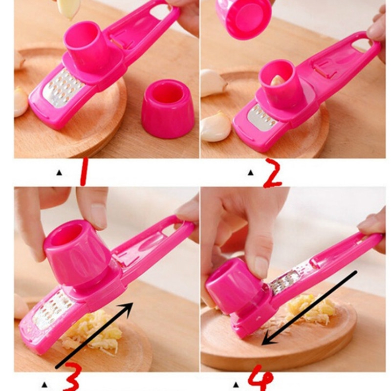 Dụng cụ băm ép tỏi dạng nhấn đa chức năng tiện dụng lợi cho nhà bếp