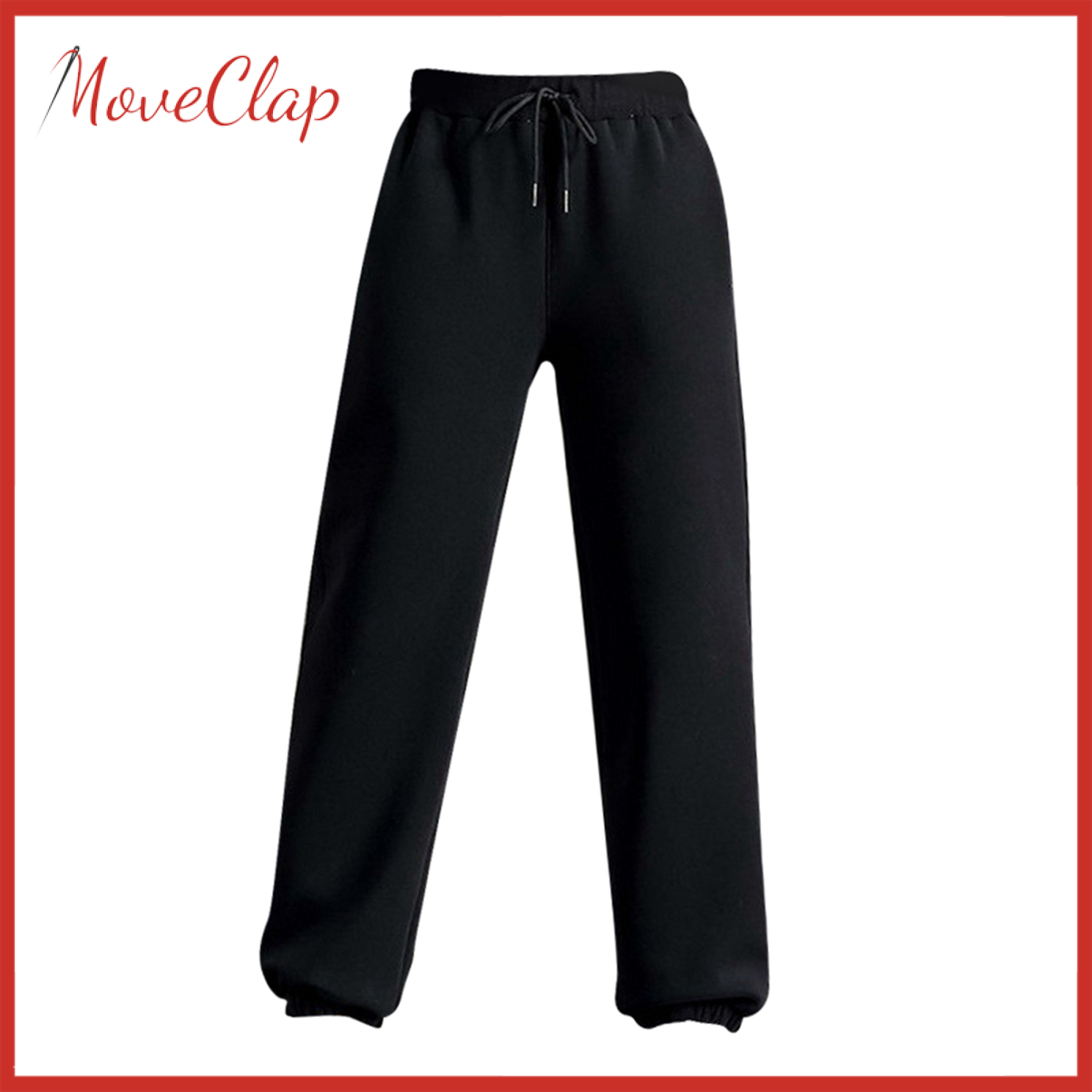 MoveClap Womens Sweatpants Fleece Lining Jogger Pants Casual Harem Trouser Black  S