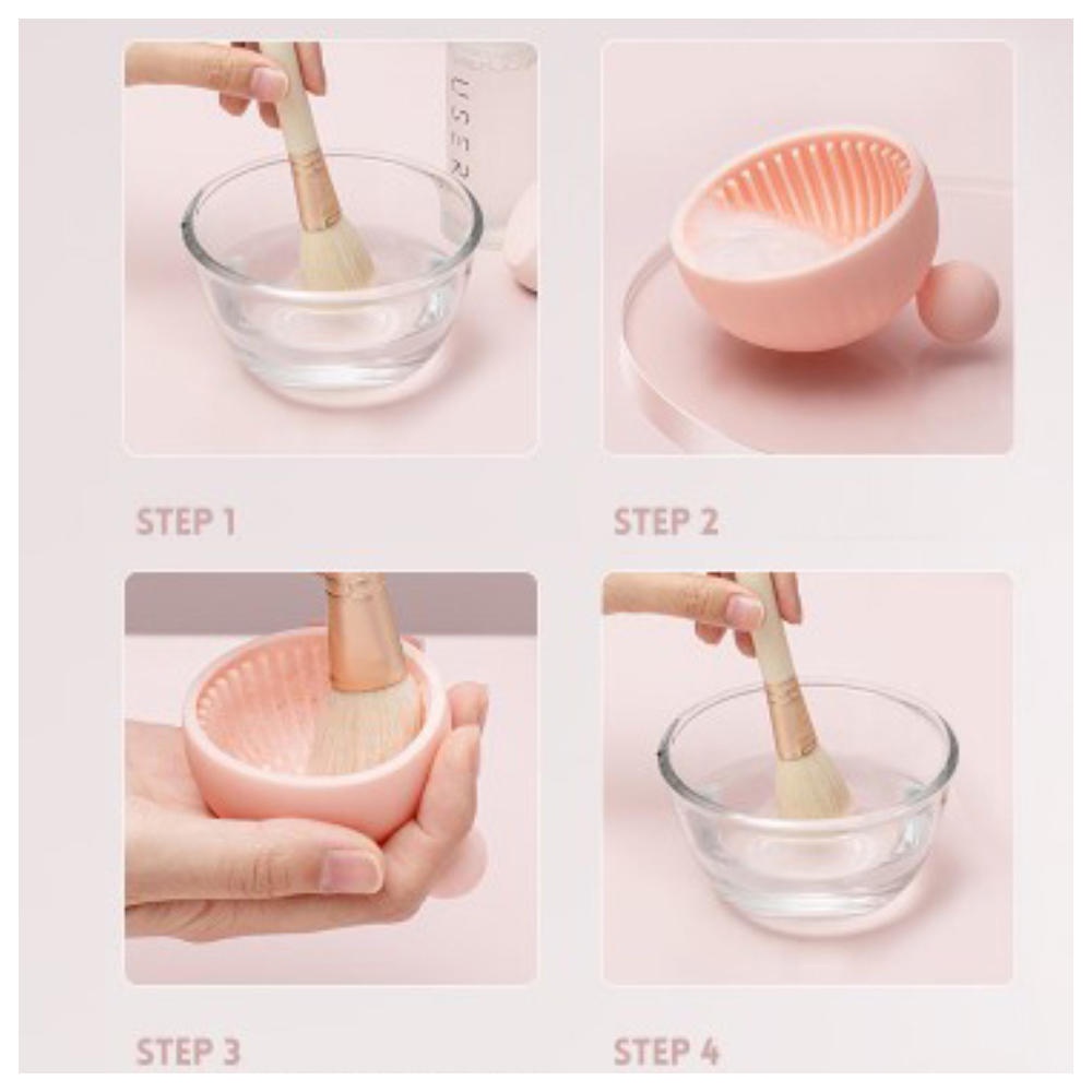 Đĩa Vệ Sinh Cọ Trang Điểm Bằng Silicone / Bền Hình Cầu Đơn Giản Hiện Đại