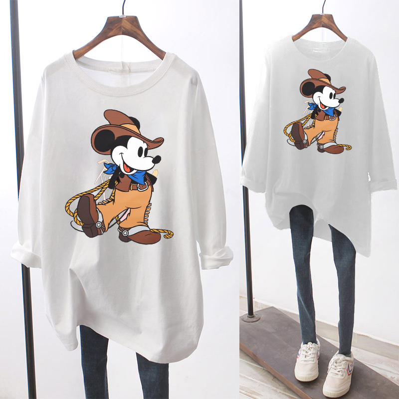 NRVP Áo Thun Nữ Tay Dài Dáng Rộng In Hình Sesame Street Kiểu Hàn Quốc Thời Trang Xuân Hè 2021