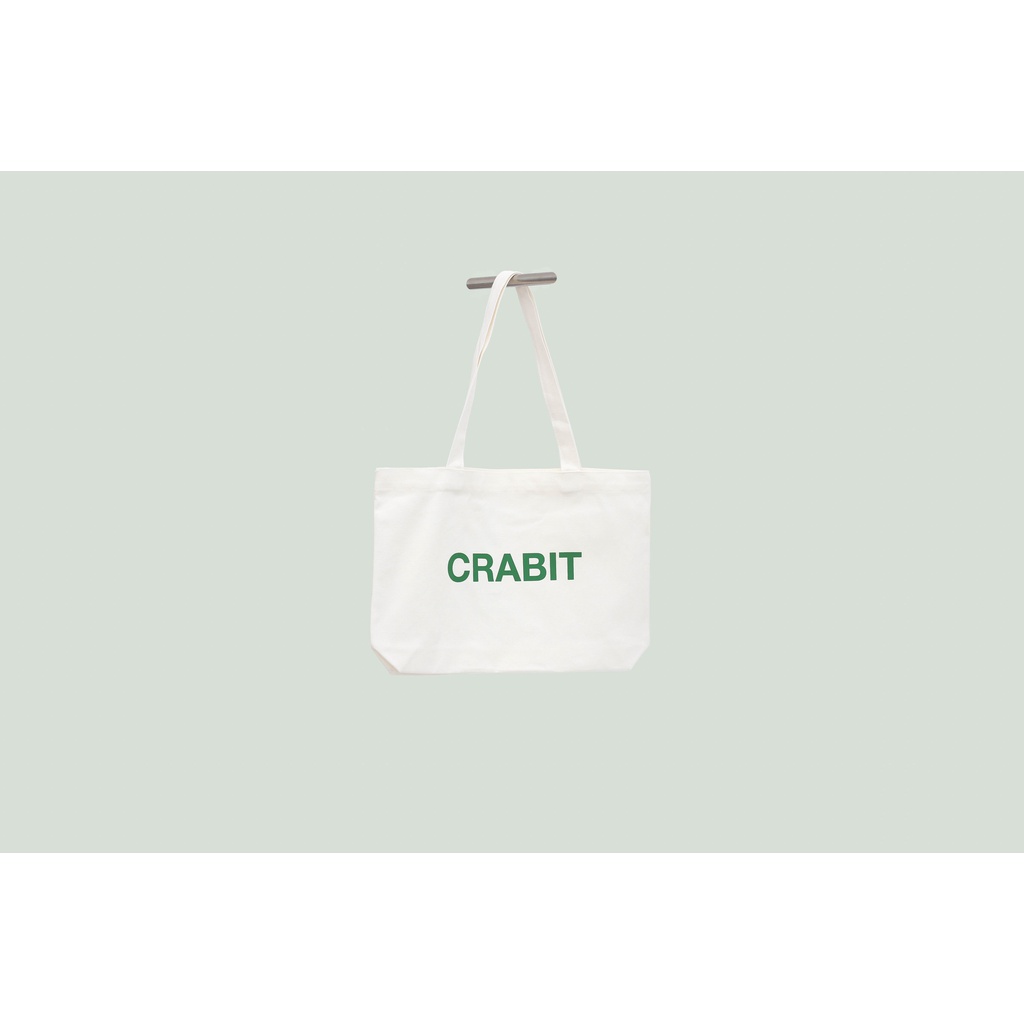 Túi tote vải bố, canvas in chữ Crabit đựng sách vở đi học, đựng máy tính 13 inch