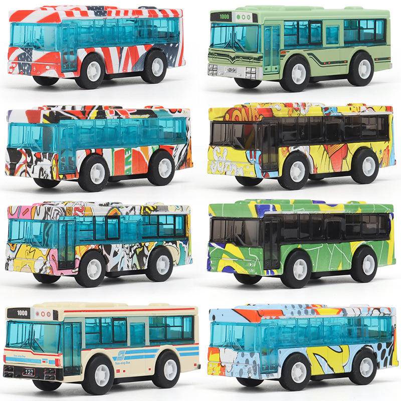 Mô Hình Đồ Chơi Xe Buýt Hoạ Tiết Rằn Ri Bằng Hợp Kim Cho Bé