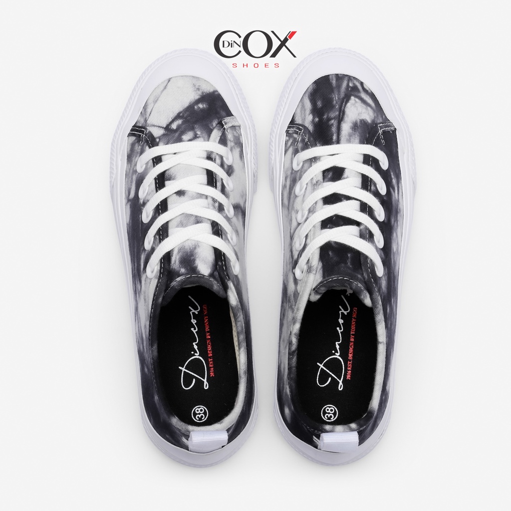 Giày Sneaker Vải Canvas Unisex Chính Hãng DINCOX C20 Black Tie Dye Sang Trọng Tinh Tế Đơn Giản