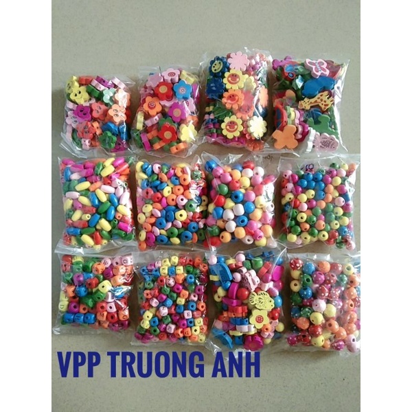 túi (50 gram) hạt gỗ xâu vòng cho bé nhiều mẫu