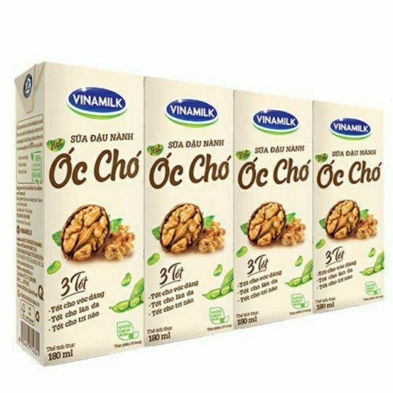 Sữa Đậu Nành Óc Chó hộp 180Ml [combo 2 vỉ 8 hộp 180ml]