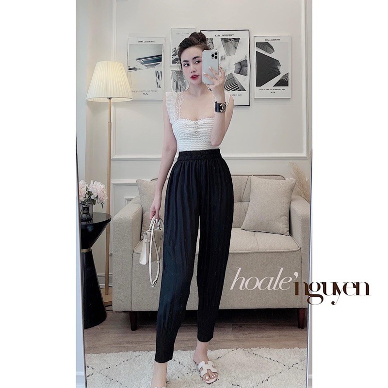 Quần bom chun xếp ly