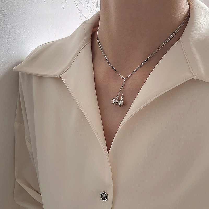 Dây chuyền mặt hình hai quả chuông phong cách thời trang hàn quốc