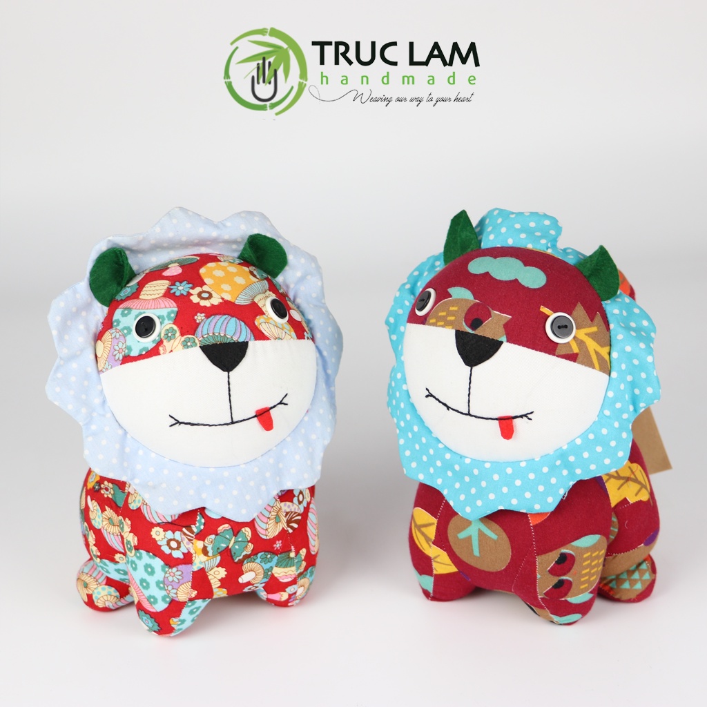Đồ Chơi Cho Bé Thú Nhồi Bông Hình Sư Tử Mặt Trời Vải Hoa Bông Gòn Cao Cấp - Trúc Lâm Handmade