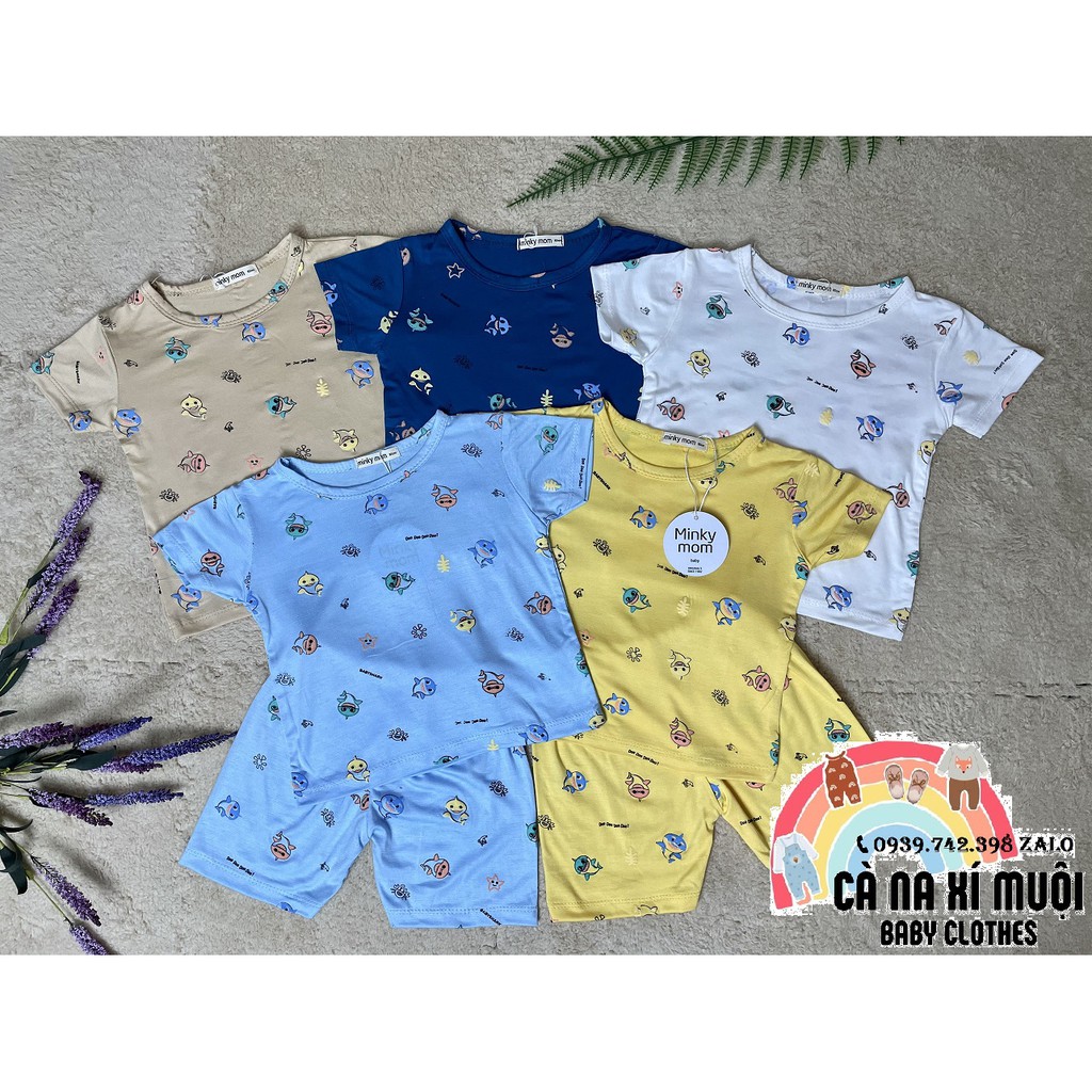 FULLSIZE 6-25KGFREE SHIP Bộ Minky Mom Thun Lạnh Ngắn Tay Hàng Chuẩn Hoạ Tiết Dể Thương Cho Bé Gái Bé Trai, Đủ Màu