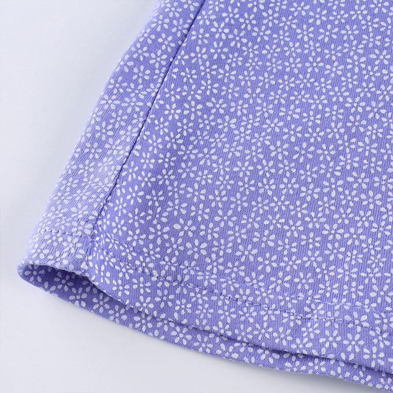 Đầm Hai Dây Dáng Chữ A Lưng Cao Cổ Chữ V Hở Lưng Họa Tiết Hoa Tím Phong Cách Quyến Rũ