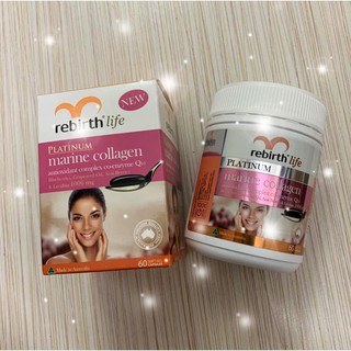 Viên uống chống lão hóa Rebirth Life Platinum Marine Collagen, 60 viên