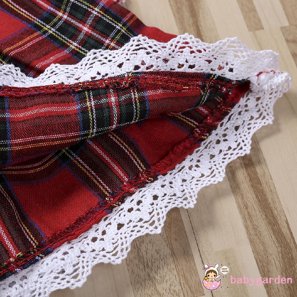 Đầm xòe ca-rô xinh xắn cho bé gái