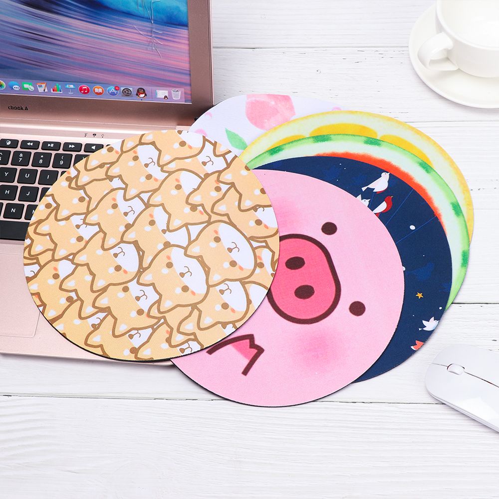 Tấm lót chuột và bàn phím hình tròn bằng cao su mềm chống trượt siêu bền