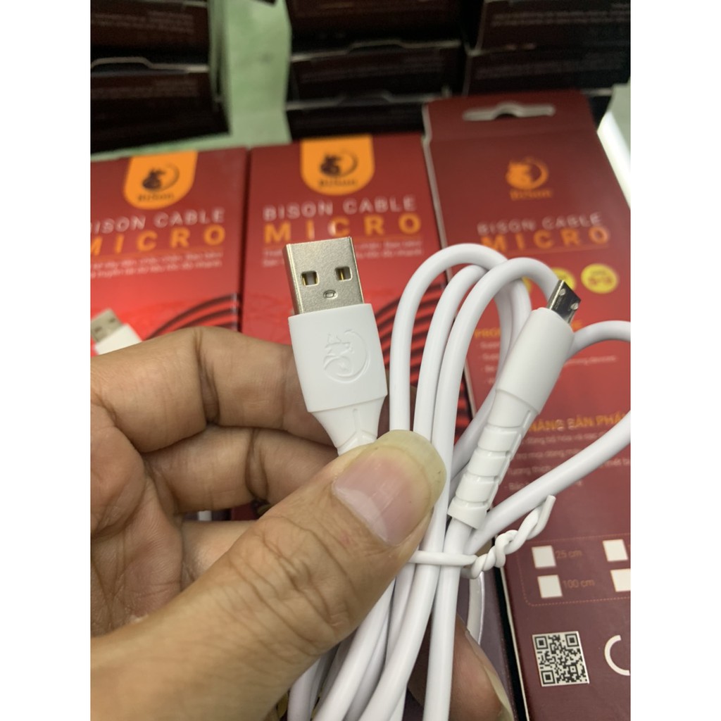 Cáp sạc micro usb Bison, bảo hành 12 tháng