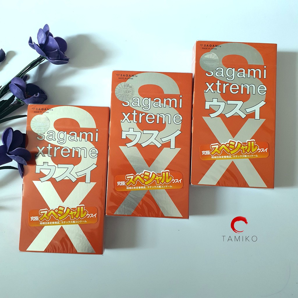 Bao Cao Su Sagami Xtreme Love Me Orange Siêu Mỏng Truyền Nhiệt Tức Thì- Hàng Chính Hãng Nhật Bản- Hộp 10 Cái