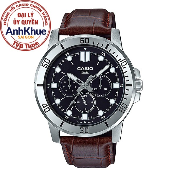 Đồng hồ nam dây da Casio Standard chính hãng Anh Khuê MTP-VD300L-1EUDF (45mm)