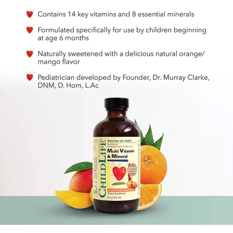 Vitamin Tổng Hợp Cho Bé Multi Vitamin &amp; Mineral ChildLife 237ml của Mỹ