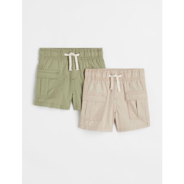 Set 2 quần short vải thô  chính hãng H&M