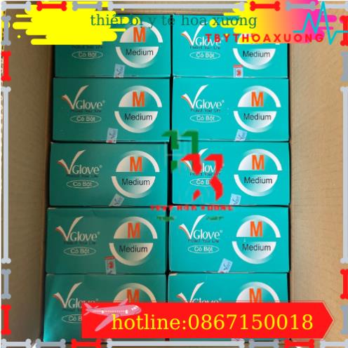 Găng Tay Y Tế Vglove Có Bột Hộp 100 cái