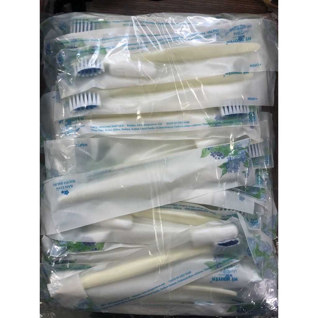 COMBO 100 bộ bàn chải nhà nghỉ, bao bì ngàn hoa mới