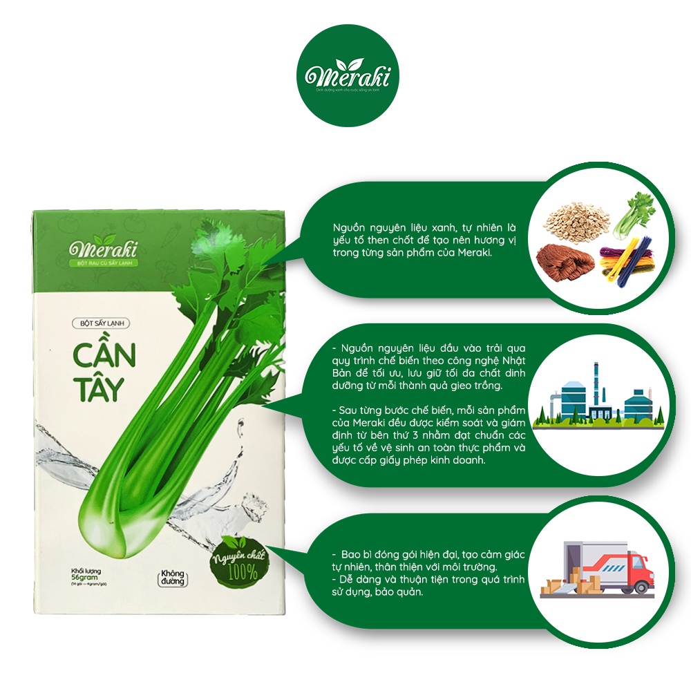 Bột Cần Tây Sấy Lạnh MERAKI Nguyên Chất hộp 56g
