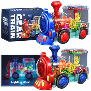 Đồ chơi tàu hỏa gear train cho bé có đèn, nhạc vui nhộn