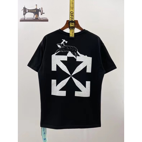Áo Thun Off White Ngắn Tay Dáng Rộng Thời Trang Cá Tính Cho Nam Nữ