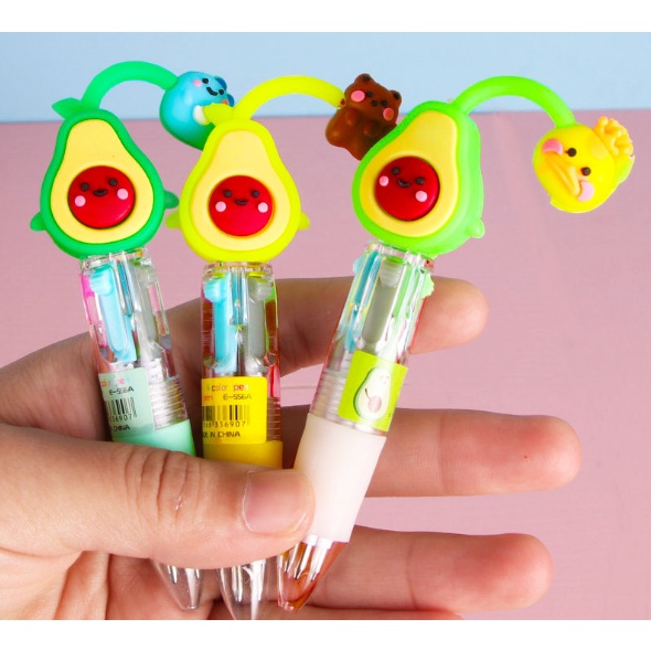 Bút bi bốn ngòi bốn màu hoạ tiết hoạt hình