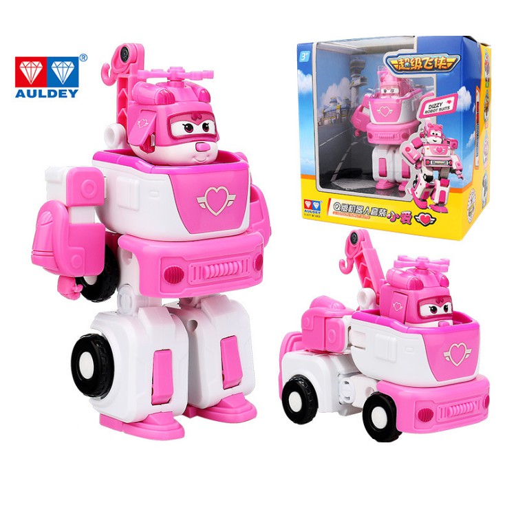 Đồ chơi trẻ em super wings đội bay siêu đẳng robot Dizzy cỡ nhỏ và máy bay mini