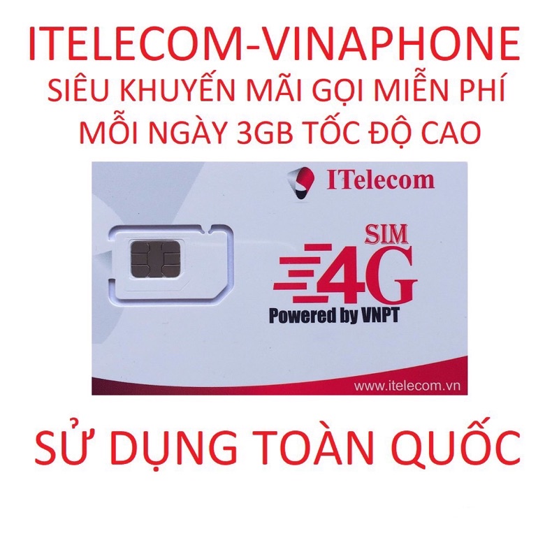 Sim 4G ITEL - Vina gói MAY77 - 90Gb/Tháng - Gọi Miễn Phí Vinaphone & Itel - Giá Siêu Rẻ