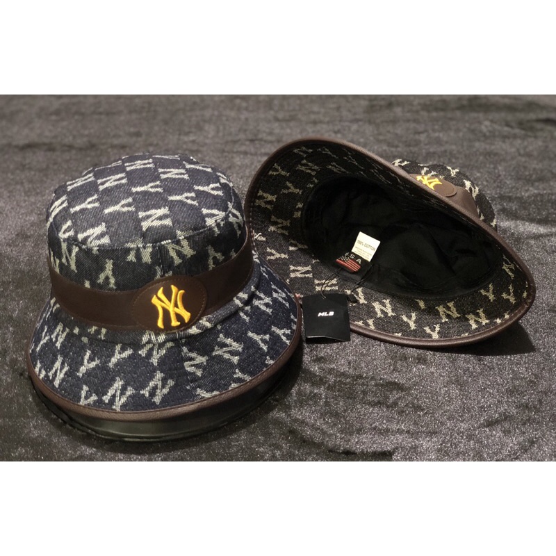 MŨ BUCKET JEAN N Y ĐAI DA THÊU LOGO N Y - MŨ BUCKET NAM NỮ