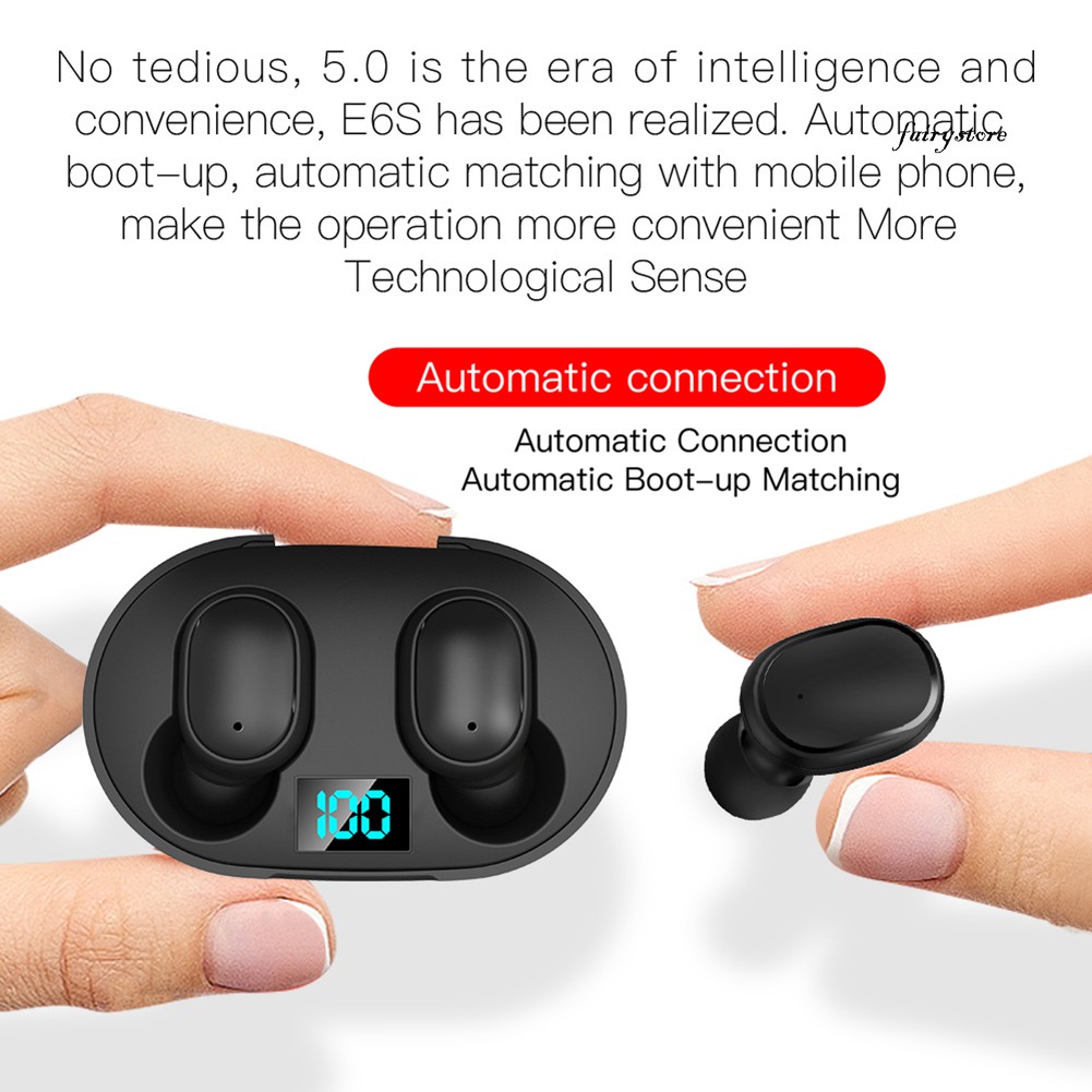 Tai Nghe Nhét Tai Kết Nối Bluetooth 6d V5.0 Không Dây Âm Thanh Stereo V5.0