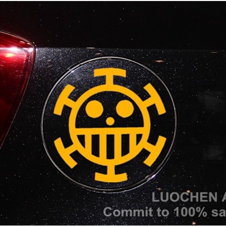 Miếng Dán Trang Trí Nắp Bình Xăng Xe Hơi / Xe Máy / Điện Thoại Họa Tiết ONE PIECE Màu Phản Quang