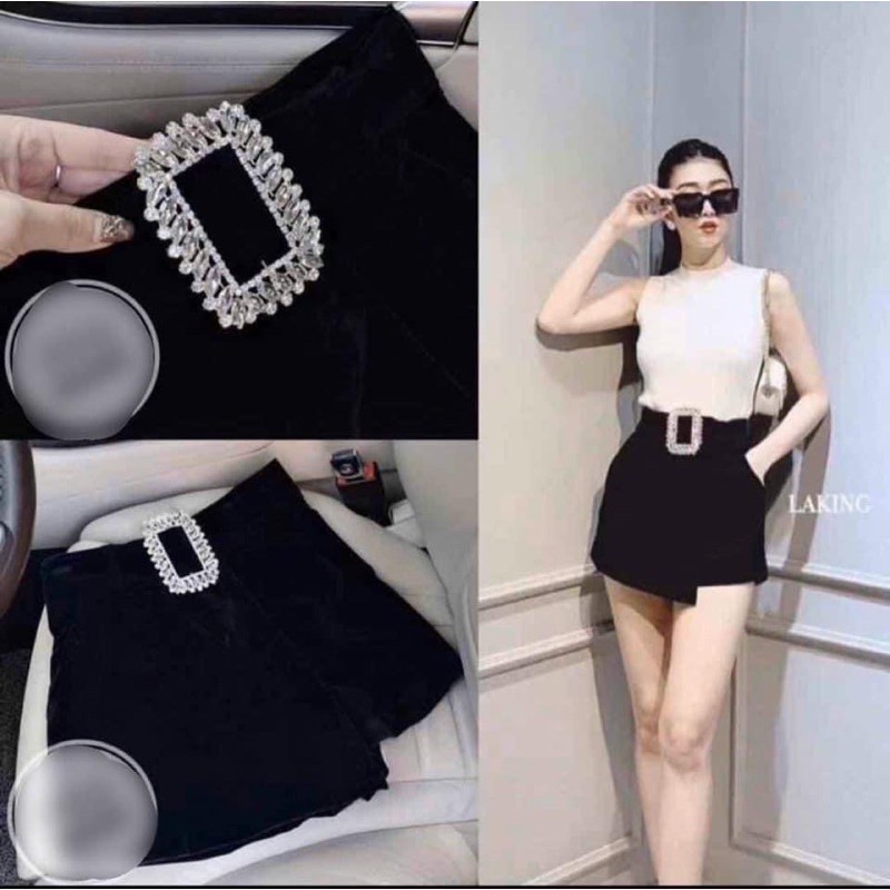 [Mã FASHION10KP giảm 10K đơn 50K] QUẦN SOOC NHUNG GIẢ VÁY KÈM ĐAI TAG ĐÁ VUÔNG | BigBuy360 - bigbuy360.vn
