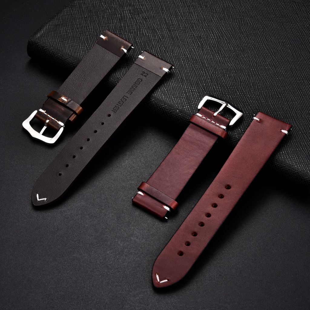 Dây da đồng hồ đeo tay kích thước 18 20 22 24mm
