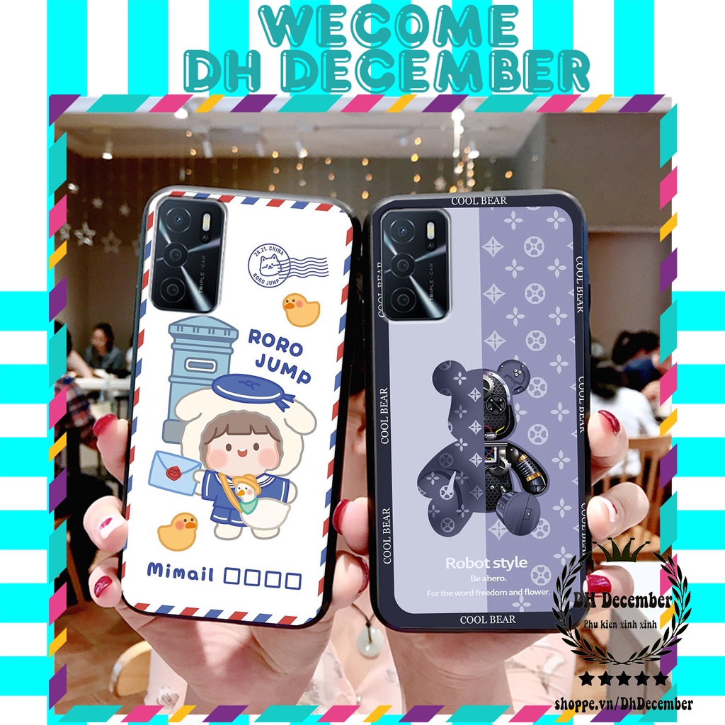 Ốp lưng Oppo A16 in hình 3D GẤU HỒNG-GẤU BEER -CỰC XINH-RẺ