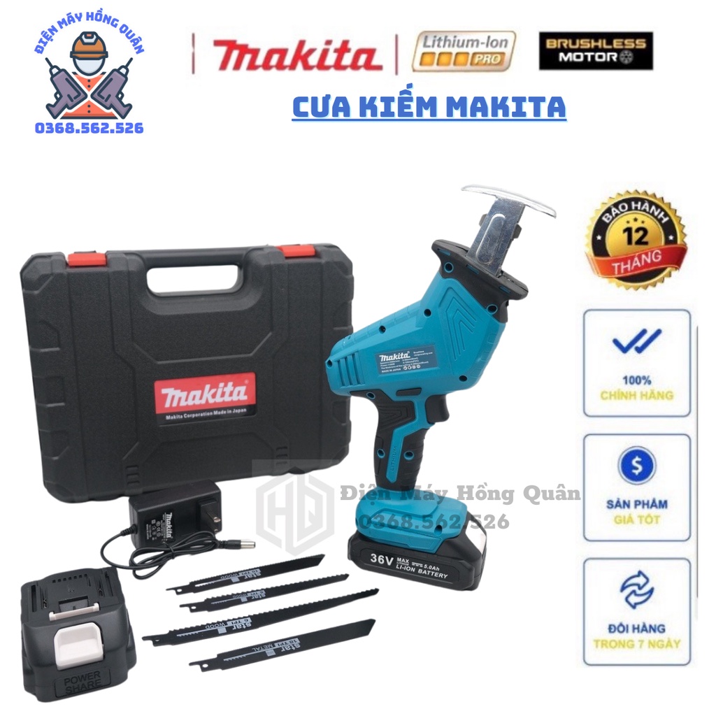 Máy cưa kiếm dùng pin Makita , cưa gỗ , cưa ống nhựa...