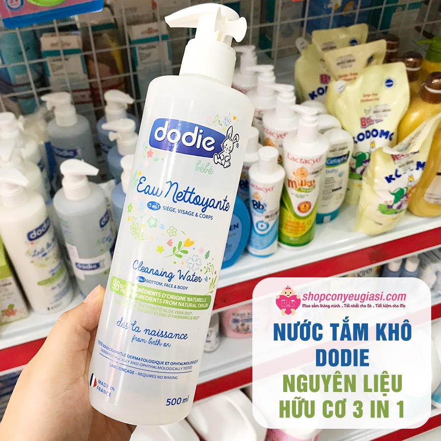 Nước Tắm Khô Dodie Nguyên Liệu Hữu Cơ 3 Trong 1 - 500ml - Pháp