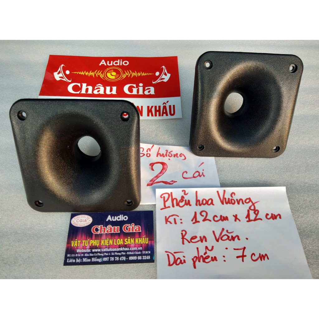 Phễu loa treble 12cm x12cm 2 caí Audio Châu Gia