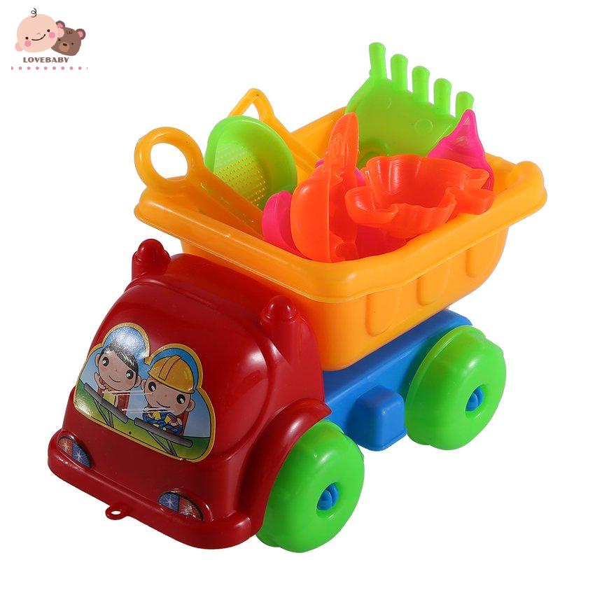 [HOT]11Pcs/set Unique Children Kids Beach Playing Truck Sand Dredging Toy Set