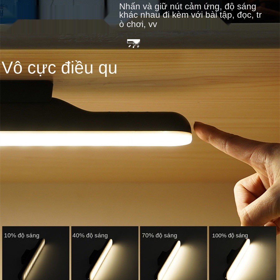đèn bàn bảo vệ mắt sạc LED học sinh đọc sách ký túc xá đầu giường tuýp USB Cool Light