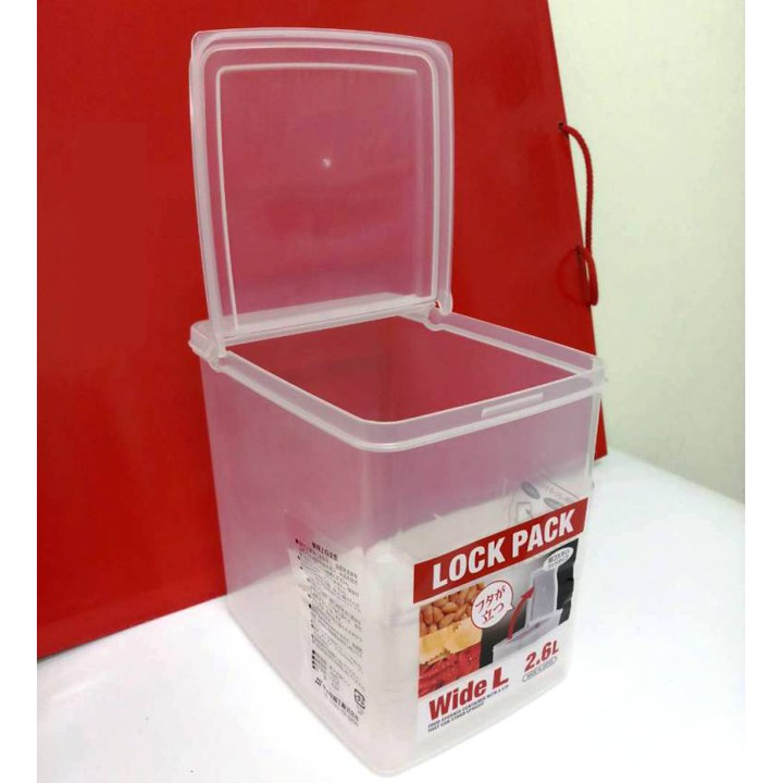 Hộp nhựa đựng thực phẩm trong suốt nắp mở đứng 2,6 lít 16,8x13cm cao 16,3cm, sx tại Nhật. H373