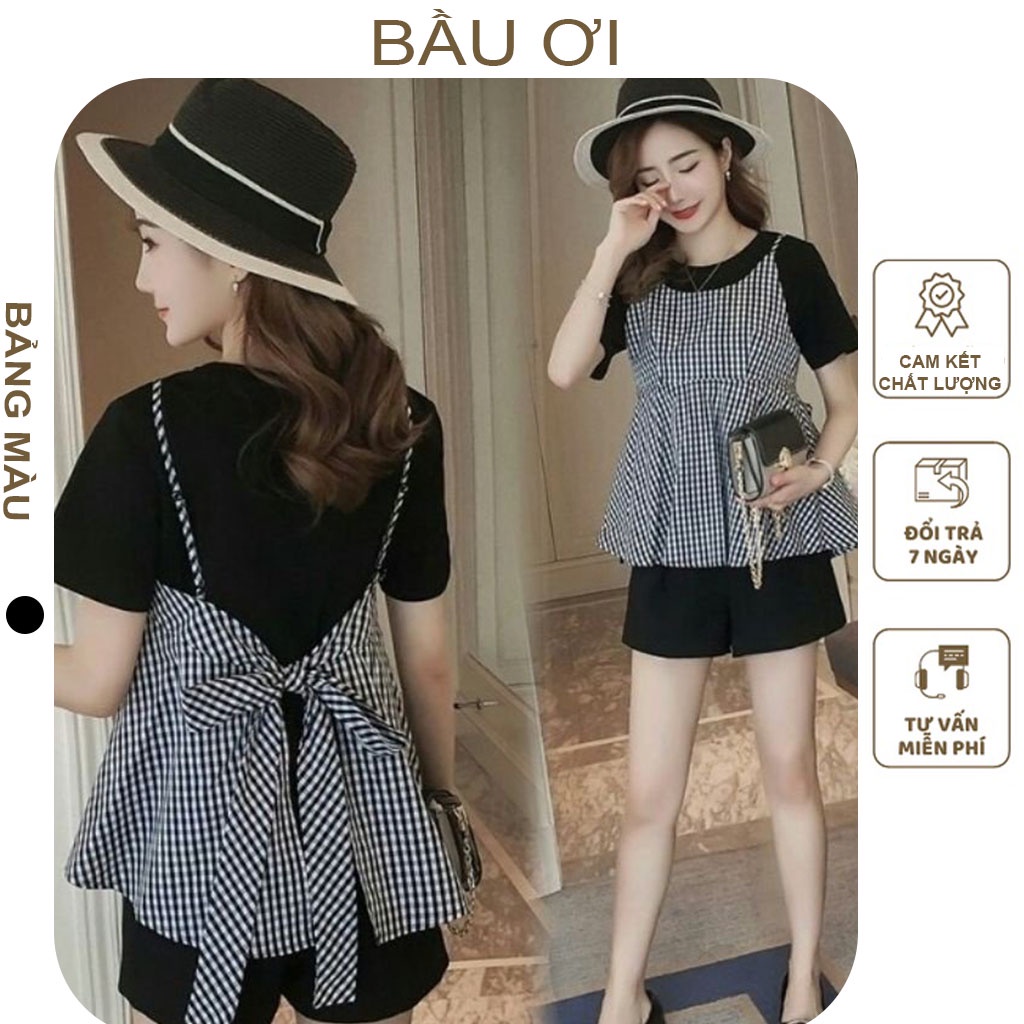 [FREE SHIP B22 ] BỘ BẦU TRƯỚC VÀ SAU SINH MÙA HÈ SIÊU MÁT THIẾT KẾ CÔNG SỞ CAO CẤP CHẤT LIỆU VOAN LỤA - BỘ QUẦN ÁO BẦU