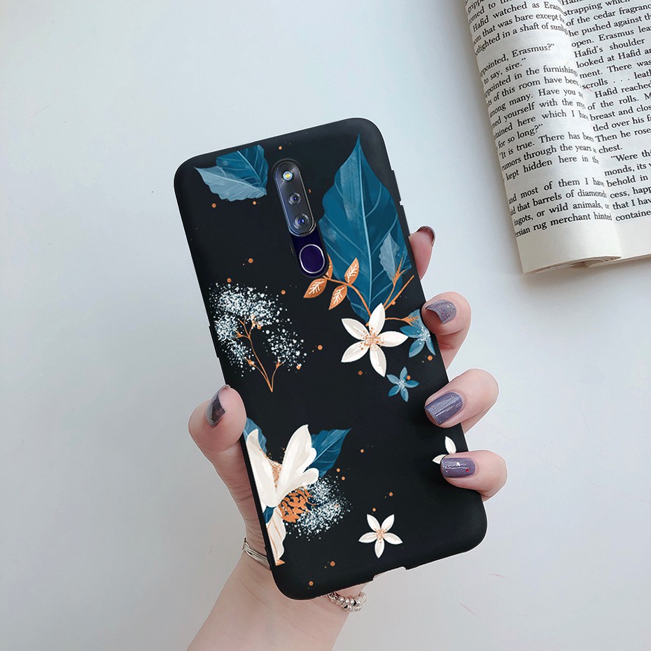 Ốp điện thoại silicone mềm dạng nhám họa tiết hoa cúc cho OPPO F11 / F11 Pro / F15