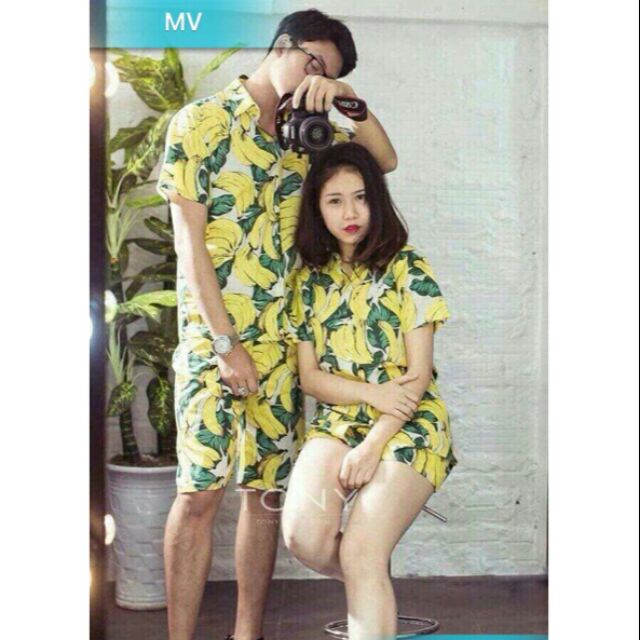 Bộ chuối trắng đi biển xe